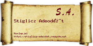 Stiglicz Adeodát névjegykártya